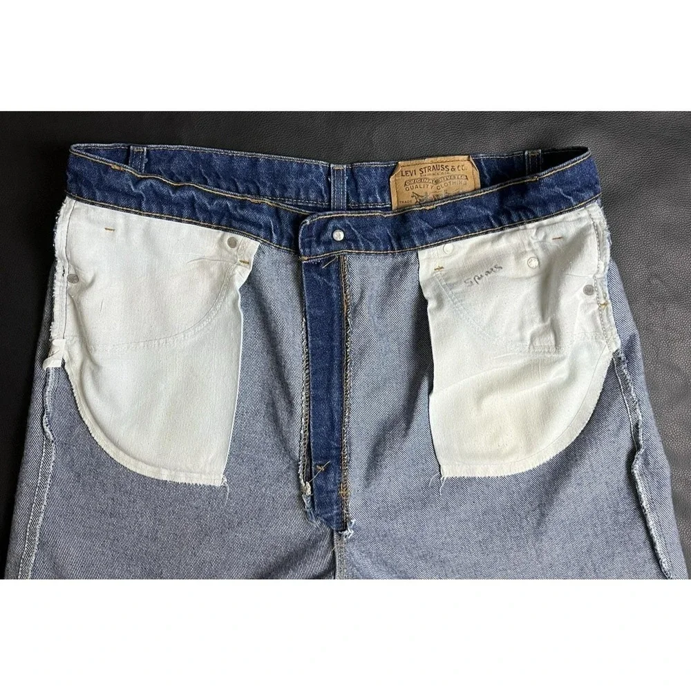 Levi's 517 Bootcut Orange Tab Jeans 40x32 Fits 38x30 USA Dark Wash True Vintage